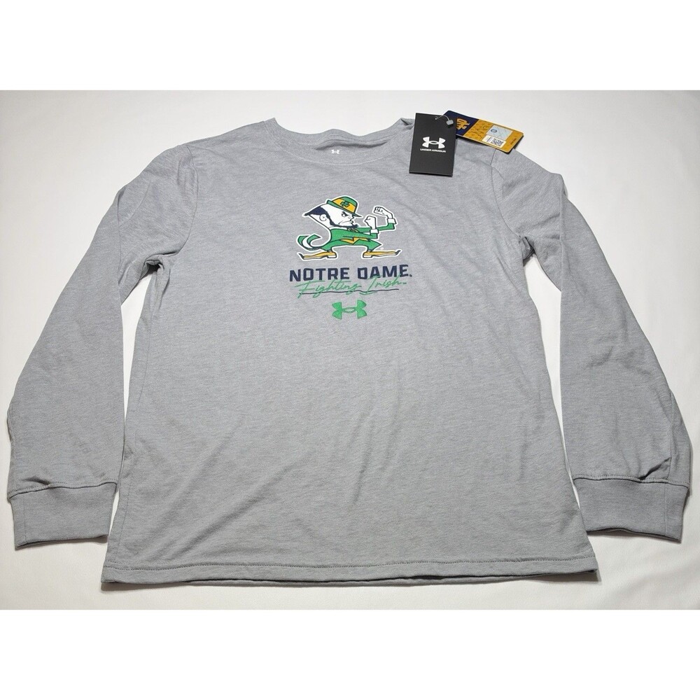 Notre Dame Under Armour Youth Kids Unisex Medium Long Sleeve Shirt NWT New